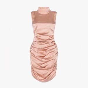 Dundas x Revolve Grace Satin Mini Dress Nude Pink Sz. L NWT!